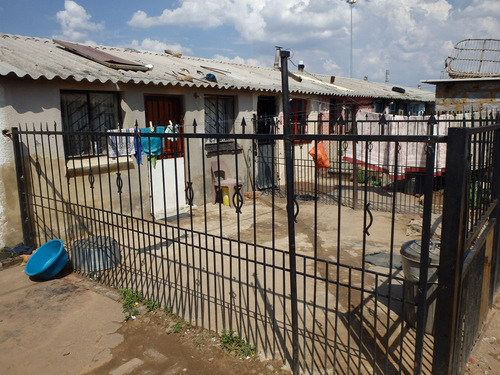 Iron fenced yard.